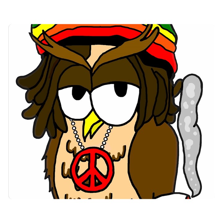  Rainbow Stoner Owl Double Sided Flano Blanket (Small) 