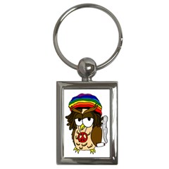  Rainbow Stoner Owl Key Chain (rectangle) by IIPhotographyAndDesigns