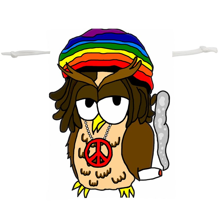  Rainbow Stoner Owl  Lightweight Drawstring Pouch (XL)