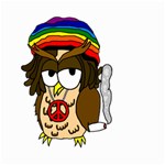  Rainbow Stoner Owl Small Garden Flag (Two Sides) Front