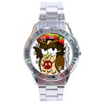  Rainbow Stoner Owl Stainless Steel Analogue Watch Front