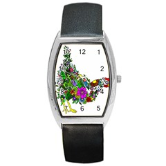 Flower Chicken Barrel Style Metal Watch by IIPhotographyAndDesigns