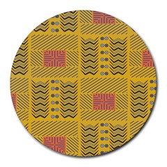 Digital Paper African Tribal Round Mousepads by HermanTelo