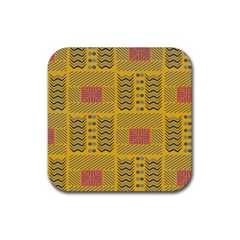 Digital Paper African Tribal Rubber Coaster (square)  by HermanTelo