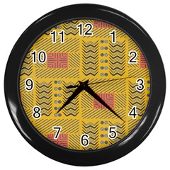 Digital Paper African Tribal Wall Clock (black) by HermanTelo