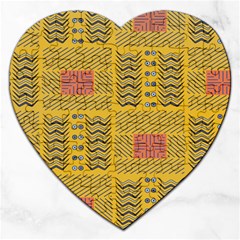 Digital Paper African Tribal Jigsaw Puzzle (heart) by HermanTelo