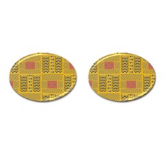 Digital Paper African Tribal Cufflinks (oval) by HermanTelo