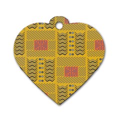 Digital Paper African Tribal Dog Tag Heart (two Sides) by HermanTelo