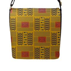 Digital Paper African Tribal Flap Closure Messenger Bag (l)