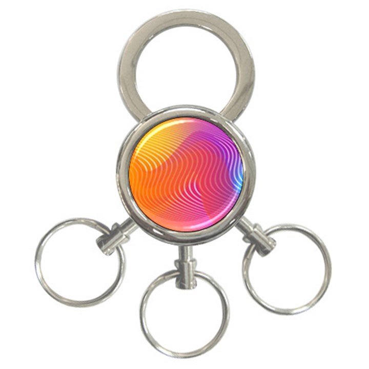 Chevron Line Poster Music 3-Ring Key Chain