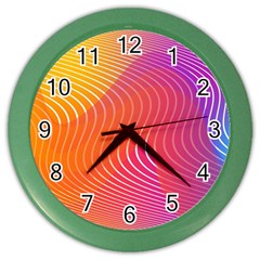 Chevron Line Poster Music Color Wall Clock by Mariart