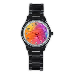 Chevron Line Poster Music Stainless Steel Round Watch by Mariart