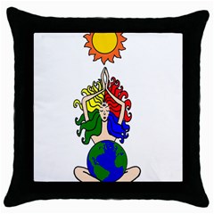 Elemental Sun Goddess   Throw Pillow Case (black) by IIPhotographyAndDesigns