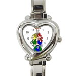 Elemental Sun Goddess   Heart Italian Charm Watch Front