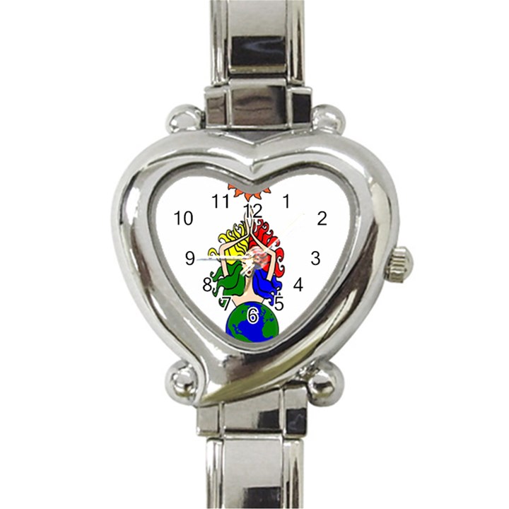 Elemental Sun Goddess   Heart Italian Charm Watch