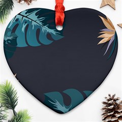 Flower Illustrations Leaves Ornament (heart)