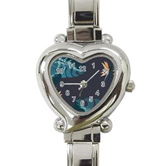 Flower Illustrations Leaves Heart Italian Charm Watch