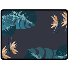 Flower Illustrations Leaves Fleece Blanket (large) 