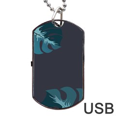 Flower Illustrations Leaves Dog Tag Usb Flash (two Sides)