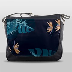 Flower Illustrations Leaves Messenger Bag