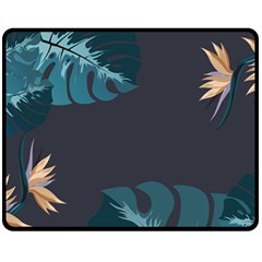 Flower Illustrations Leaves Double Sided Fleece Blanket (medium) 