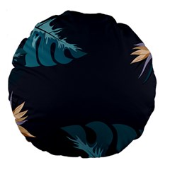 Flower Illustrations Leaves Large 18  Premium Flano Round Cushions