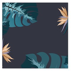 Flower Illustrations Leaves Large Satin Scarf (square)