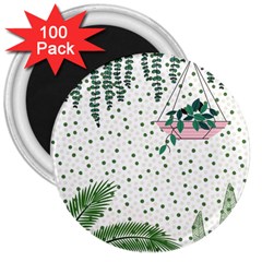 Plants Flowers Nature Blossom 3  Magnets (100 Pack) by Mariart