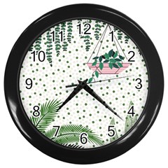 Plants Flowers Nature Blossom Wall Clock (black) by Mariart