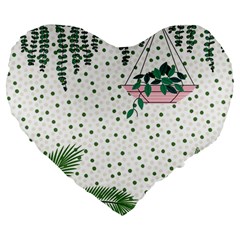 Plants Flowers Nature Blossom Large 19  Premium Heart Shape Cushions by Mariart