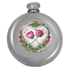 Love Ornament Design Round Hip Flask (5 Oz) by dflcprintsclothing