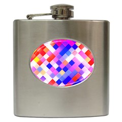 Squares Pattern Geometric Seamless Hip Flask (6 Oz) by Dutashop