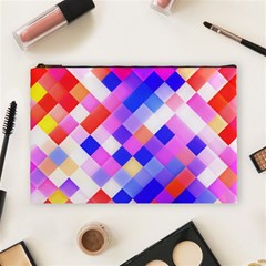 Squares Pattern Geometric Seamless Cosmetic Bag (large) by Dutashop