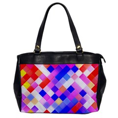 Squares Pattern Geometric Seamless Oversize Office Handbag by Dutashop