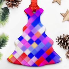 Squares Pattern Geometric Seamless Christmas Tree Ornament (two Sides) by Dutashop