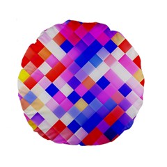 Squares Pattern Geometric Seamless Standard 15  Premium Round Cushions