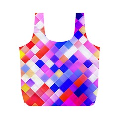 Squares Pattern Geometric Seamless Full Print Recycle Bag (m) by Dutashop