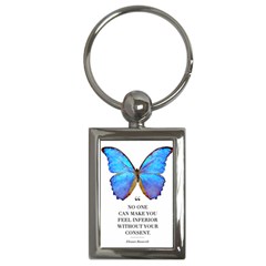 Inferior Quote Butterfly Key Chain (rectangle) by SheGetsCreative