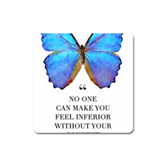 Inferior Quote Butterfly Square Magnet