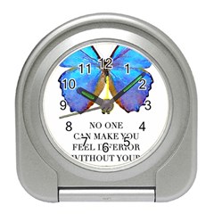 Inferior Quote Butterfly Travel Alarm Clock by SheGetsCreative