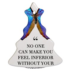 Inferior Quote Butterfly Christmas Tree Ornament (two Sides) by SheGetsCreative