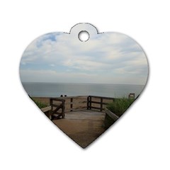 Beach Day  Dog Tag Heart (two Sides) by IIPhotographyAndDesigns