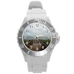 Beach Day  Round Plastic Sport Watch (L) Front