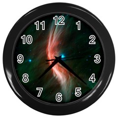   Space Galaxy Wall Clock (black) by IIPhotographyAndDesigns