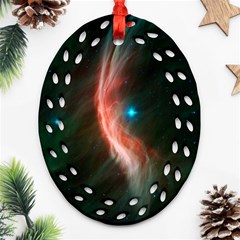   Space Galaxy Oval Filigree Ornament (Two Sides)