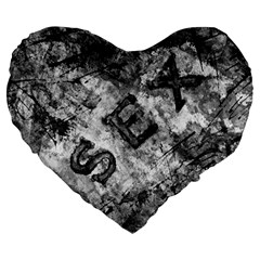 Sex Painting Word Letters Large 19  Premium Heart Shape Cushions by Dutashop