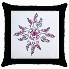 Boho Love Throw Pillow Case (black) by designsbymallika