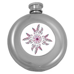 Boho Love Round Hip Flask (5 Oz) by designsbymallika