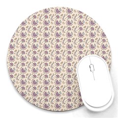 Baatik Floral Print 4 Round Mousepads by designsbymallika