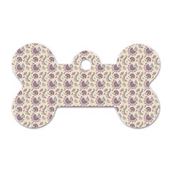 Baatik Floral Print 4 Dog Tag Bone (one Side) by designsbymallika